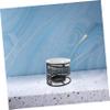 Ceramic Incense Vessel, Black Candle Holder with Wood, 1 Pc view 3