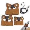 Adjustable Small Animal Harness Set, Soft PU Leather, with Leash, 3-Pack view 1