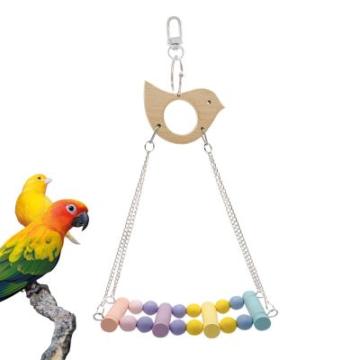 Cockatiel Birdcage Swing with Colorful Wooden Perches