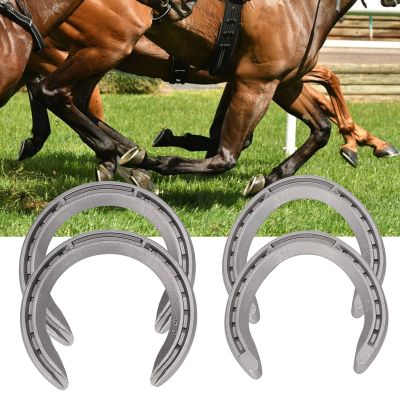 Akozon Aluminum Horseshoes 4-Piece Set, Equestrian Type 5