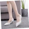 TOGEVAL Elegant White Lace Bridal Shoes with Floral Design view 3