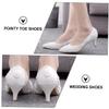 TOGEVAL Elegant White Lace Bridal Shoes with Floral Design view 4