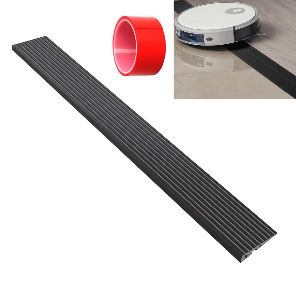 Rubber Door Threshold Ramp for Robot Vacuums, Cuttable Self-Adhesive Transition Strip
