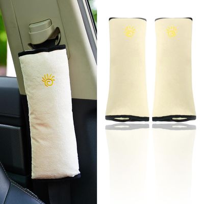 DAYKET 2-Pack Car Seat Belt Pads for Audi C5/C6/C7/C8, A7, A8, E-Tron, Beige