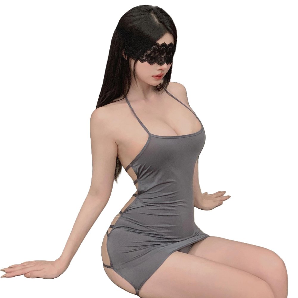 JasmyGirls Sexy Cosplay Outfit for Women, Crotchless Lingerie Dress, Mini Dress and Role-Play Costume