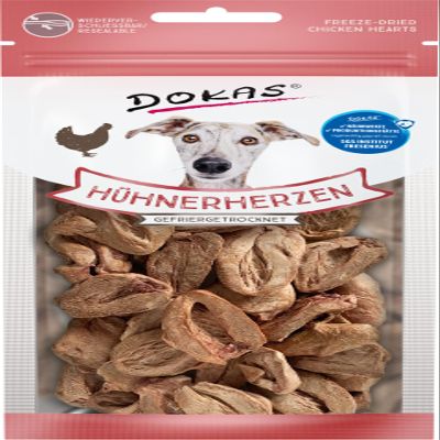 DOKAS Freeze-Dried Chicken Hearts, 8 x 22 g