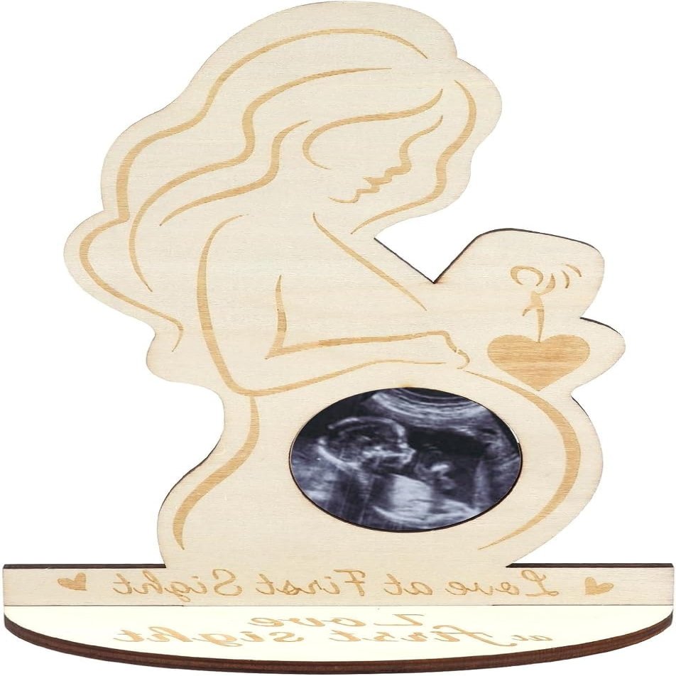 Dumhuts Pregnancy Ultrasound Photo Frame, Wooden Frame for Expectant Mothers