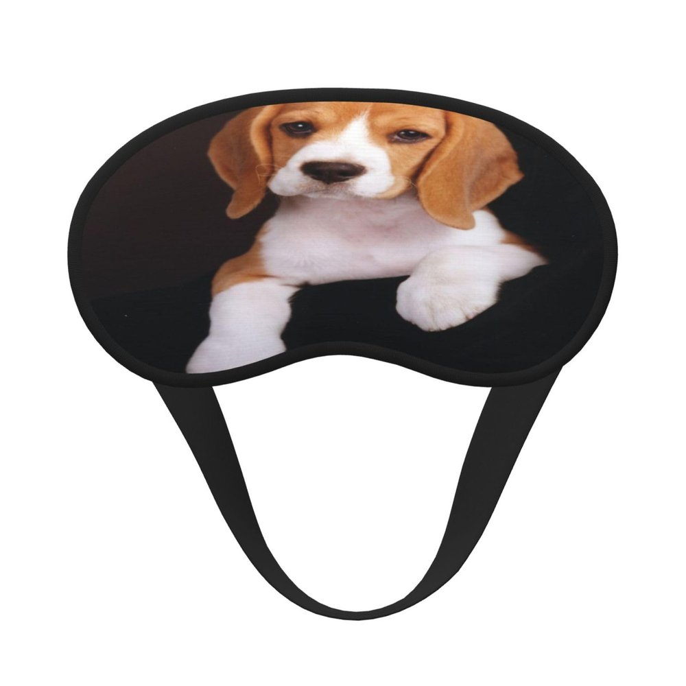 Ovely Pet Dog Beagle Printed Eye Mask with Black Border, Soft and Comfortable, Ideal for Travel, Camping, and Meditation