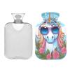 Cute Unicorn Hot Water Bottle with Sunglasses, 2 L Heat Therapy Bag view 1