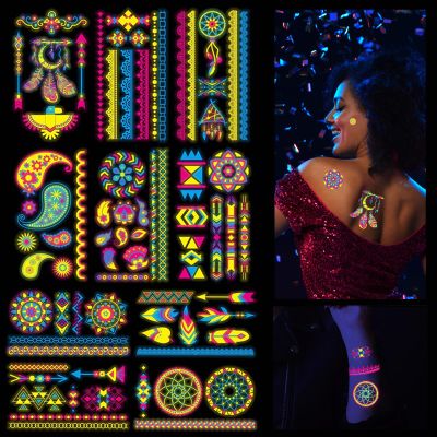 10 Sheets of Glow-in-the-Dark Temporary Tattoos