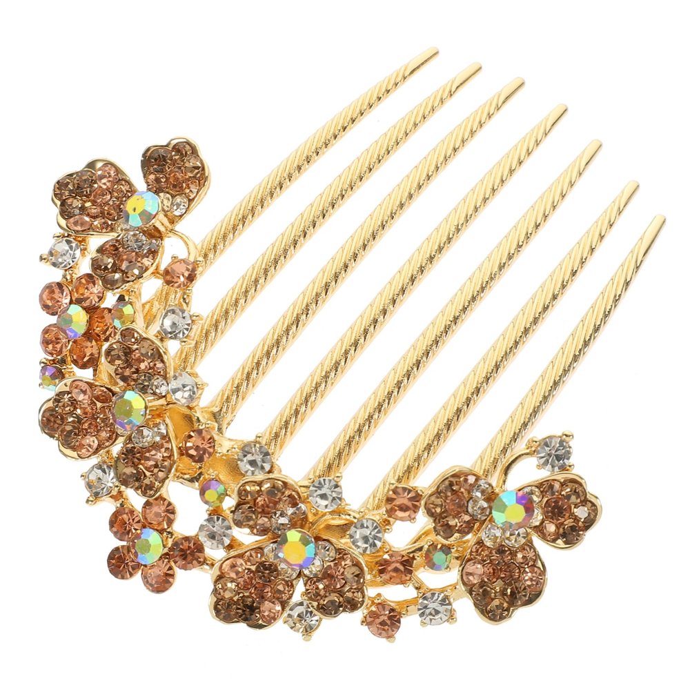 Gold Rhinestone Hair Comb for Women, Bridesmaids and Weddings