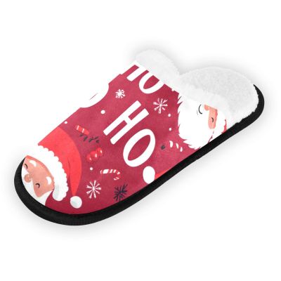 RPLIFE Slippers, Cute Gnomes, Soft Hotel Guest Slippers for Women, Santa Faces, Medium