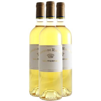 Château Rieussec Les Carmes de Rieussec Sweet White Wine 2020, PDO Sauternes, Bordeaux, France, 3 x 750 ml