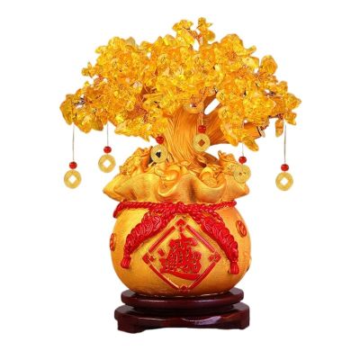 Chakra Healing Stones Tree of Life, Feng Shui Citrine Crystal Money Tree
