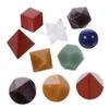 Anneome 7 Chakra Healing Crystal Set with Carved Merkaba Star and Platonic Solid Stones view 3