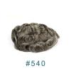 YANG11FAN Men's Remy Human Hair Toupee, Gray-Black Mix, 0.06–0.08 mm Thin Skin Full PU Hairpiece, 540# view 2