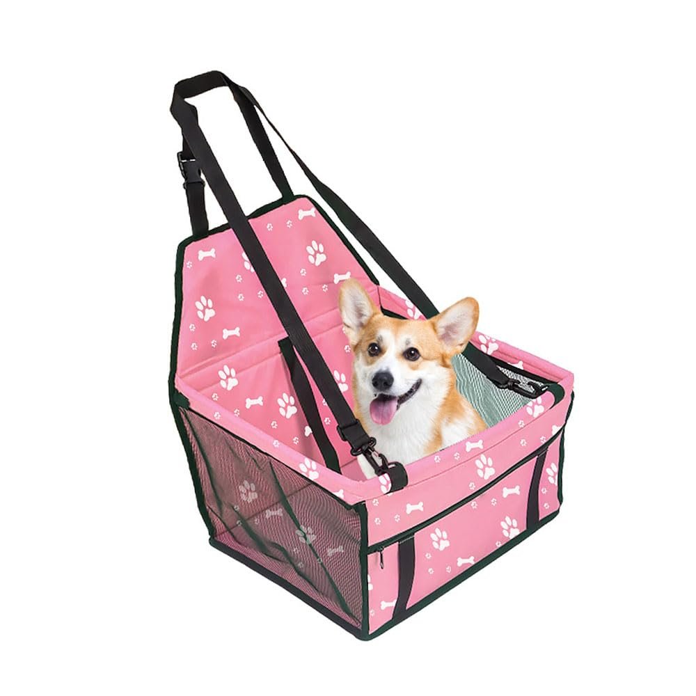 JSYDMA Extra-Sturdy Dog Car Seat for Buick Encore, Envision, Enclave, Cascada, LaCrosse and Regal, B-Pink Print