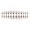 24 Short Almond Press-On Nails with Glitter Stars and French Tips view 3