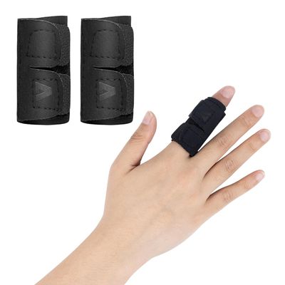 Sports Finger Support, 2-Pack, Adjustable Strap Finger Stabilizer
