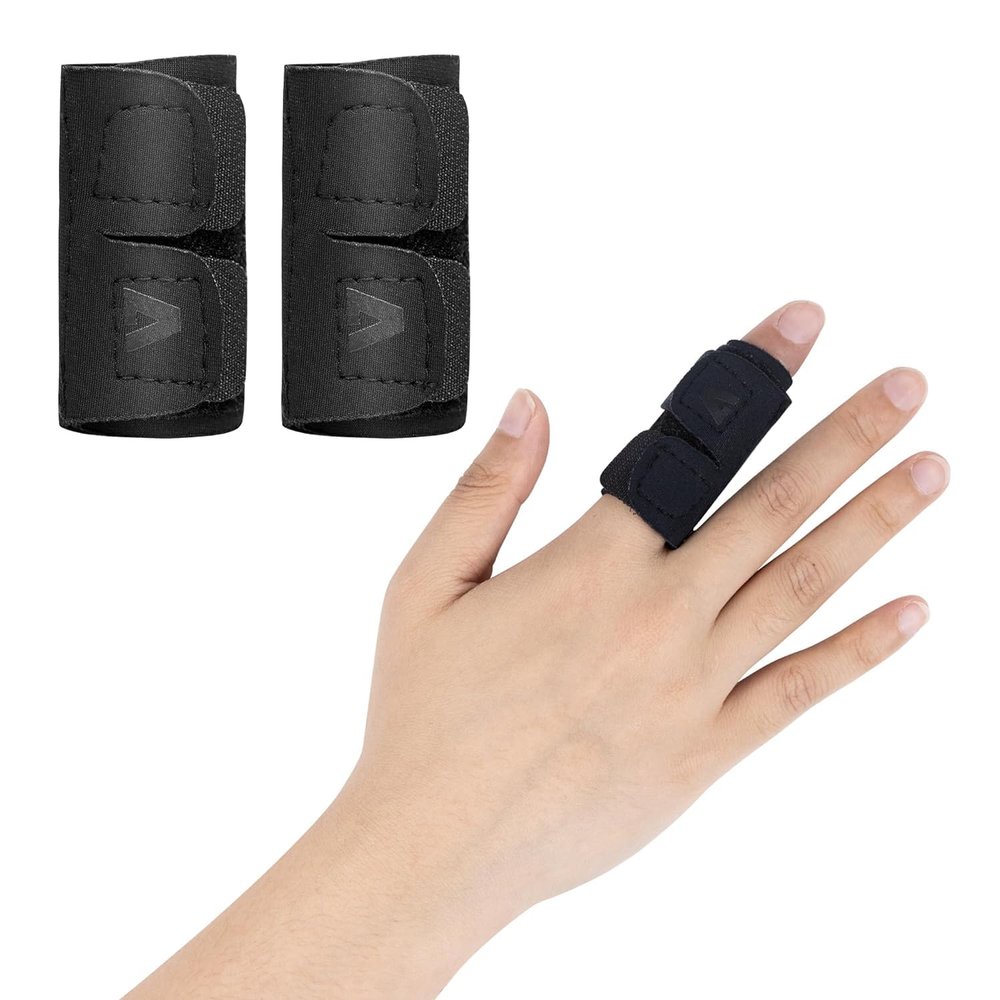 Sports Finger Support, 2-Pack, Adjustable Strap Finger Stabilizer