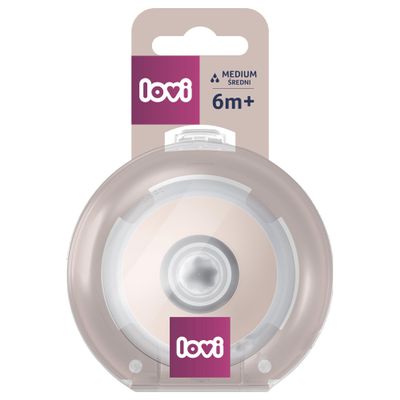 LOVI Mammafeel Dynamic Breastfeeding Nipple, 1 pc., 100% Silicone, Breastfeeding-Friendly, Anti-Colic, BPA-Free (MEDIUM 6+ Months)