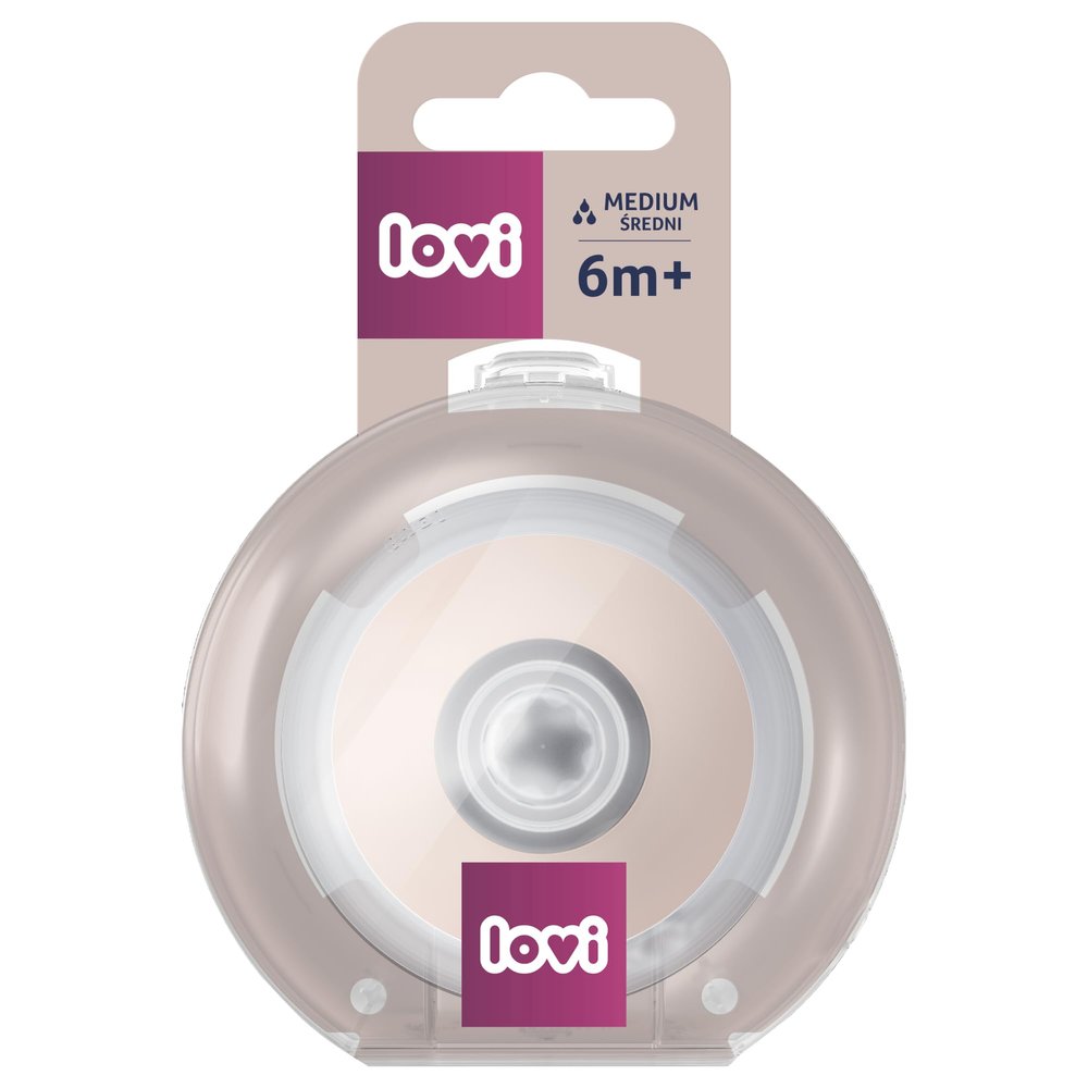 LOVI Mammafeel Dynamic Breastfeeding Nipple, 1 pc., 100% Silicone, Breastfeeding-Friendly, Anti-Colic, BPA-Free (MEDIUM 6+ Months)