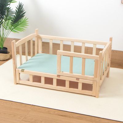 XZZHSM Cat Bed, Elevated Kennel Bed with Guardrail and Solid Wood Board, Non-Slip Indoor Dog House, Waterproof and Easy to Clean, Small/Medium/Large Dog Cot