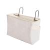 Hanging Bed Organizer, Canvas, White, for Books and Headphones view 1