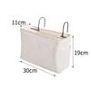Hanging Bed Organizer, Canvas, White, for Books and Headphones view 2