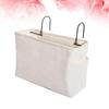 Hanging Bed Organizer, Canvas, White, for Books and Headphones view 4