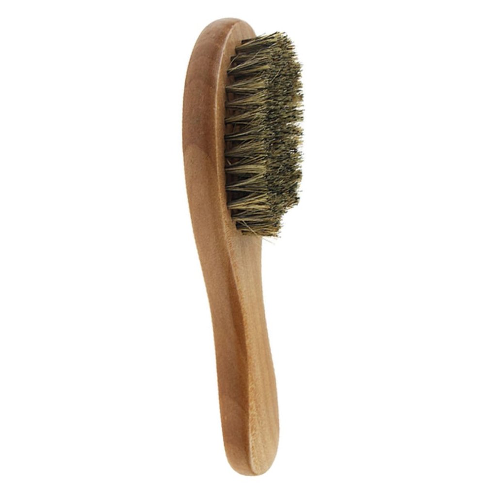 2-Pack Beard Brushes for Men with Wooden Handles and Bristles