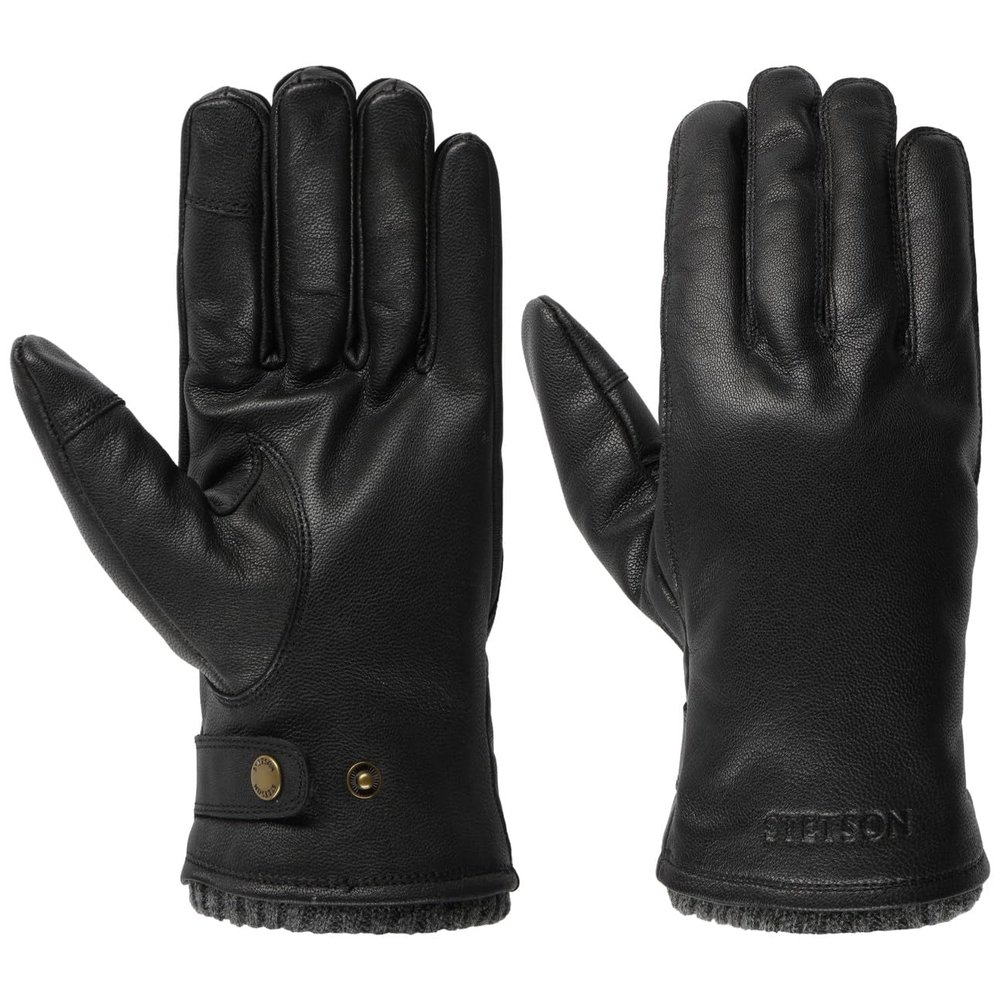 Stetson Greverud Men's Leather Winter Touchscreen Gloves, Black, Size 9 HS