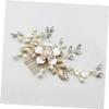 Gold Bridal Hair Comb with Pearls and Rhinestones view 4