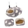 BUGUUYO 3-Piece Parrot Pet Hammock, Chinchilla Bed, Hamster, Gray view 4