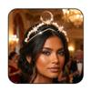Fashband Moon Crown Headband, Gold Star Bridal Headpiece view 1