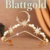 Fashband Moon Crown Headband, Gold Star Bridal Headpiece view 2