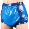 TUNAYI Transparent Blue High-Waist Latex Diaper with Side Zippers, Loose Rubber Briefs, Pink with Rose Red, Men's XL view 1
