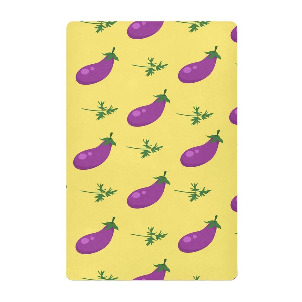 Odot Microfiber Fitted Sheet for Baby Mattresses, Fruit Pattern, Lavender Aubergine, 47.2 x 23.6 in