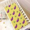 Odot Microfiber Fitted Sheet for Baby Mattresses, Fruit Pattern, Lavender Aubergine, 47.2 x 23.6 in view 2