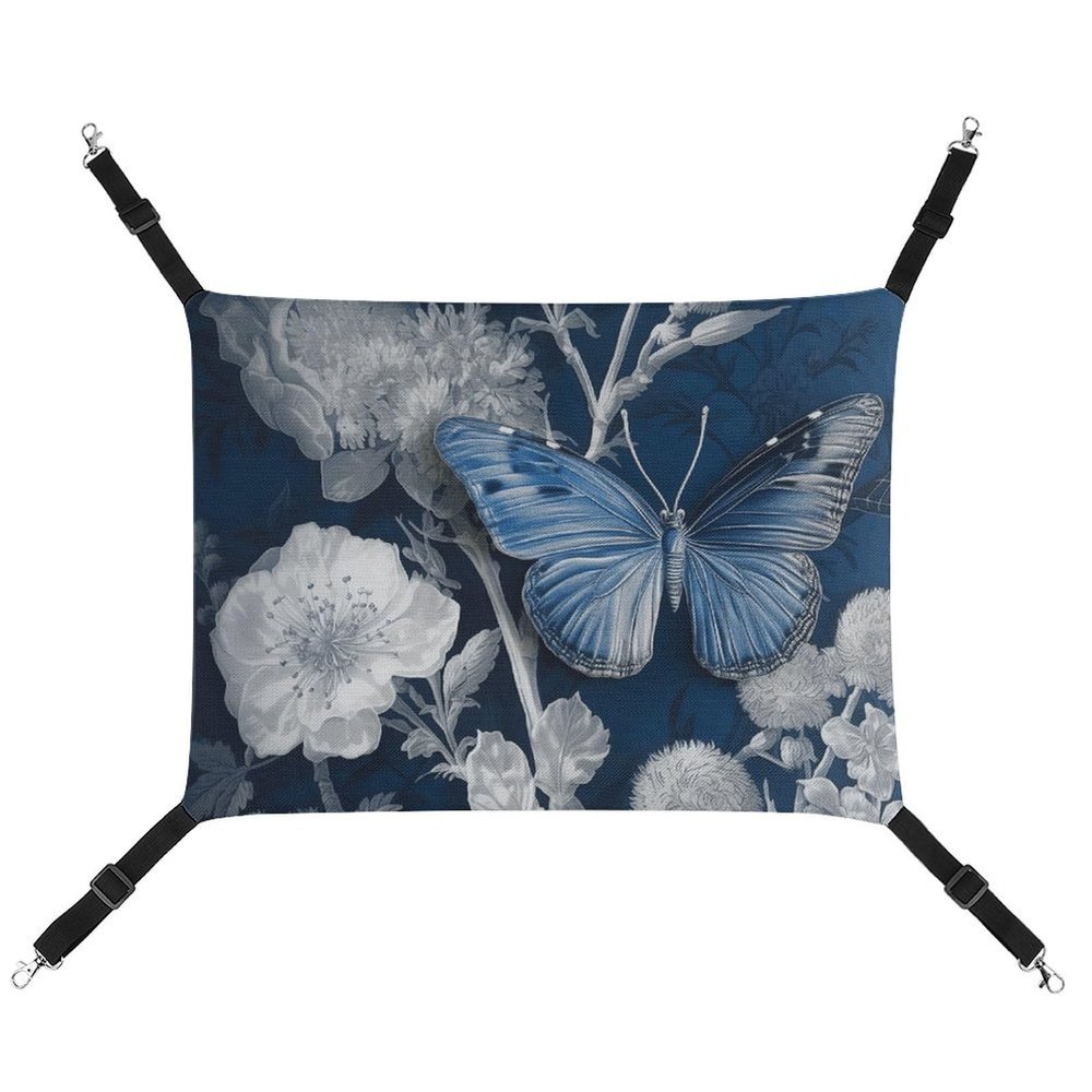 JTKLQBN Hanging Pet Hammock, 42 x 33 cm, Peaceful Countryside Print, Soft Hammock Mat with Adjustable Straps for Cats, Ferrets and Small Dogs