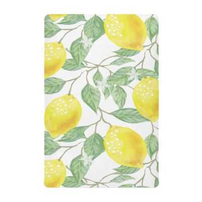 Odot Fitted Sheet for Baby Beds, Fruit Pattern, Microfiber Bassinet and Crib Mattress Cover, Yellow Lemon, 140 x 70 cm