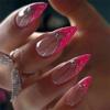 24 Short Almond French Tip Press-On Nails view 1