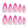 24 Short Almond French Tip Press-On Nails view 4
