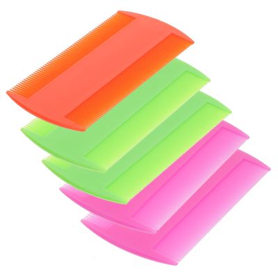 Double-Sided Plastic Flea Comb, 5-Pack for Cats
