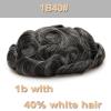 Men’s Toupee, 6 in, Soft Human Hair Replacement System, 8 x 10 in, Thin Skin V-Shaped Hairpiece, Full PU Base view 2