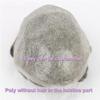 Men’s Toupee, 6 in, Soft Human Hair Replacement System, 8 x 10 in, Thin Skin V-Shaped Hairpiece, Full PU Base view 4