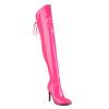 GBBRZKTB Women's Pink Over-the-Knee Stiletto Boots, Pointed Toe, 10 cm, Size 40 view 1