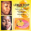AILKE Organic Lemon Brightening Acne Soap with Olive Oil and Shea Butter, 200 g (3 Pieces) view 2