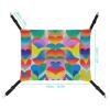 LMNGH Adjustable Hanging Cat Hammock with Rainbow Heart Print view 2