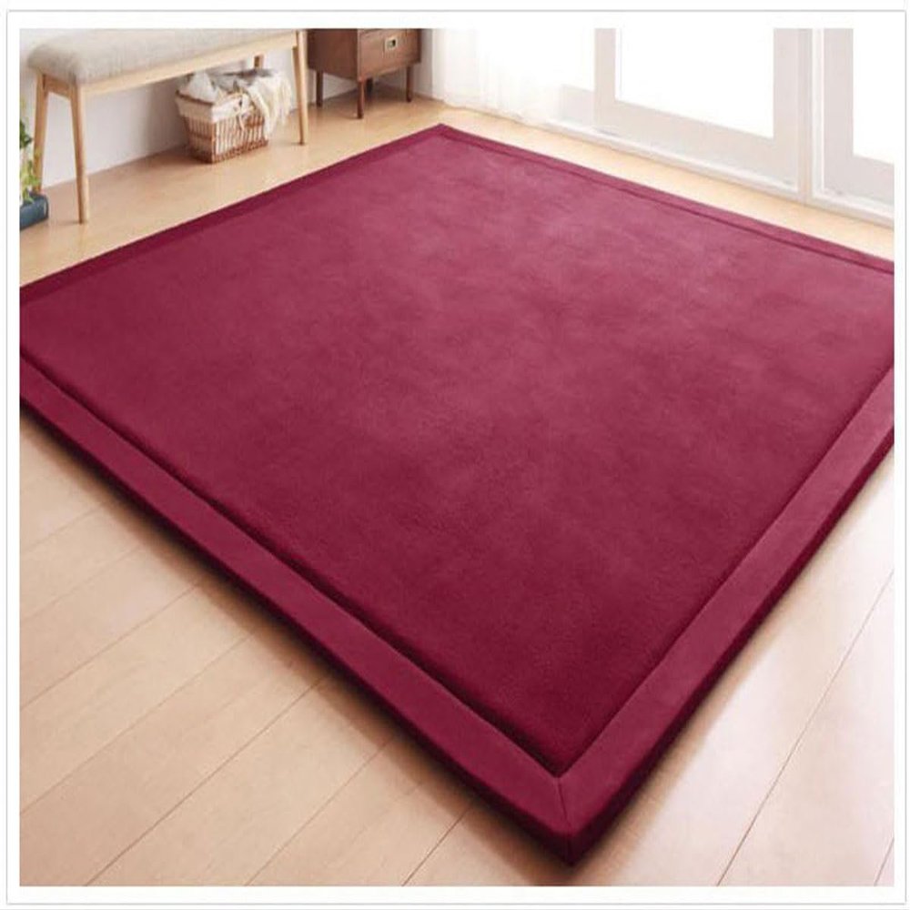 Baby Crawling Mat, Non-Slip, Thick Coral Fleece, Children's Rug, Brown, 60 x 100 cm